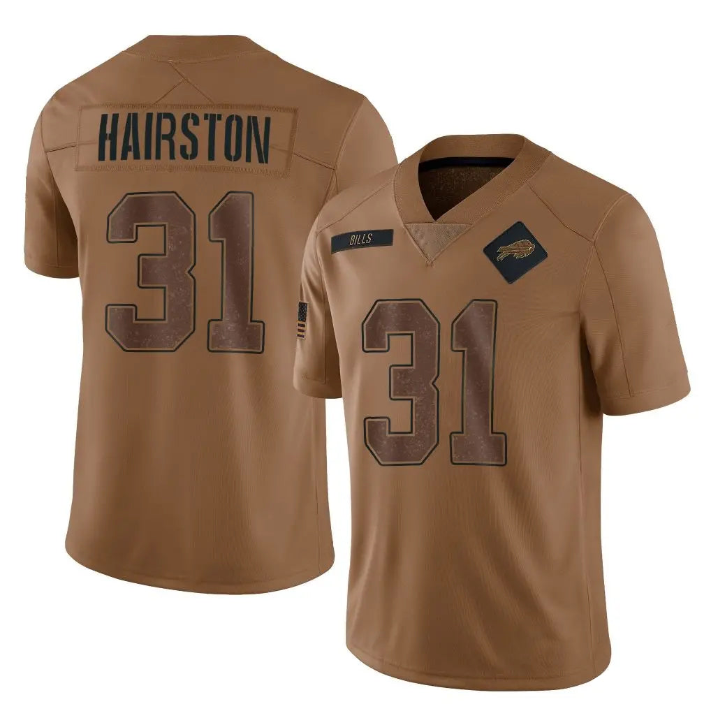 Punc B.Bills #31 Maxwell Hairston Player Brown Salute To Service Limited Stitched Jerseys