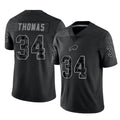 Punc B.Bills #34 Thurman Thomas Player Black RFLCTV Limited Stitched Jerseys