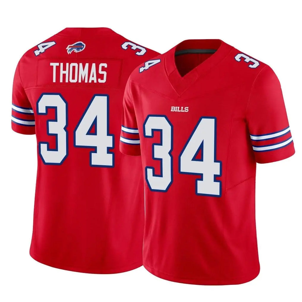 Punc B.Bills #34 Thurman Thomas Player Red Vapor F.U.S.E. Limited Home Game Stitched Jerseys
