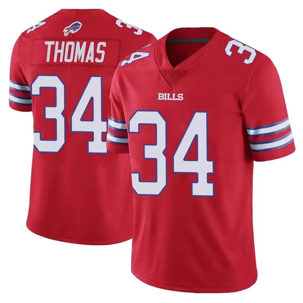 Punc B.Bills #34 Thurman Thomas Player Red Vapor Untouchable Limited Home Game Stitched Jerseys