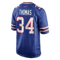 Punc B.Bills #34 Thurman Thomas Player Royal Home Game Stitched Jerseys
