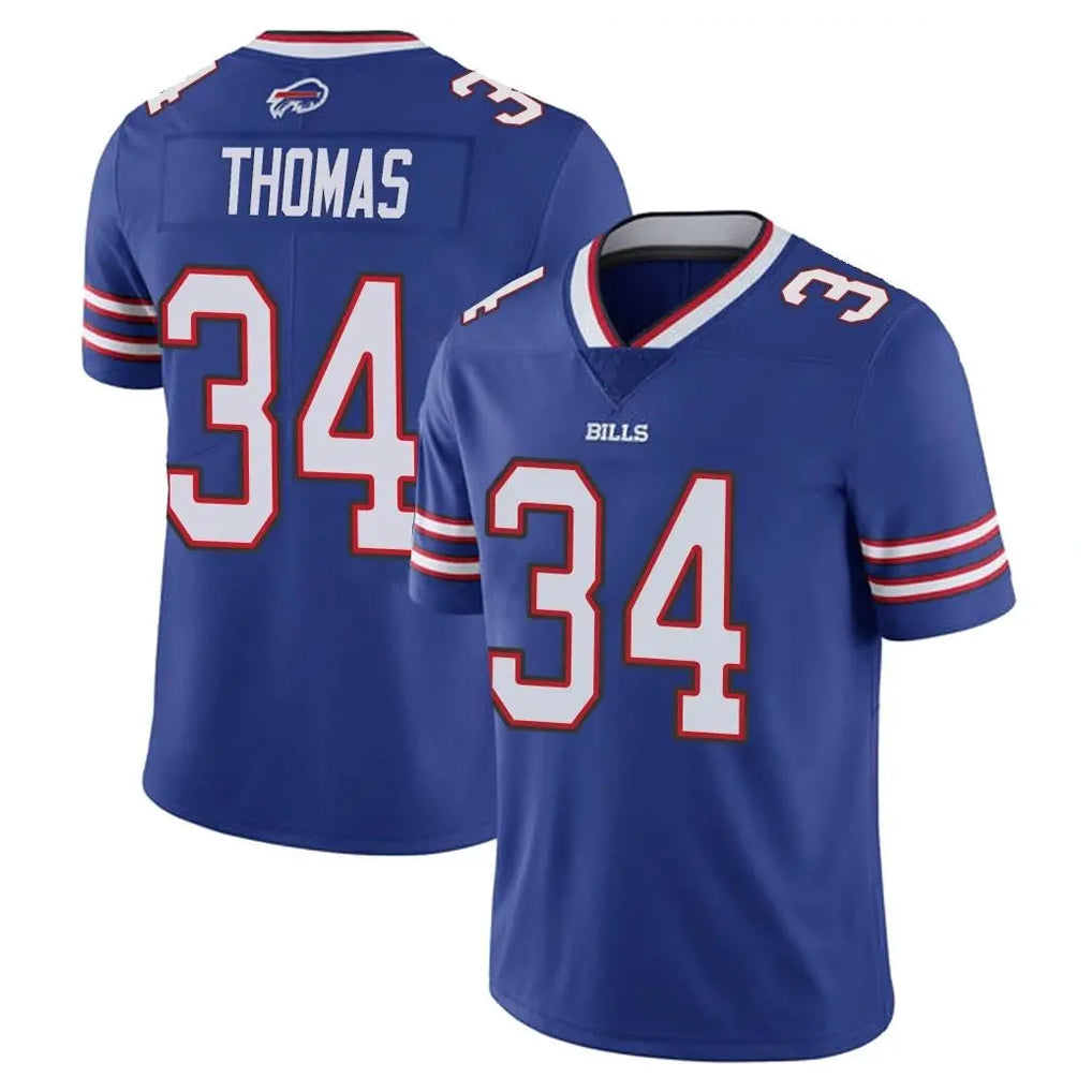 Punc B.Bills #34 Thurman Thomas Player Royal Vapor Untouchable Limited Stitched Jerseys