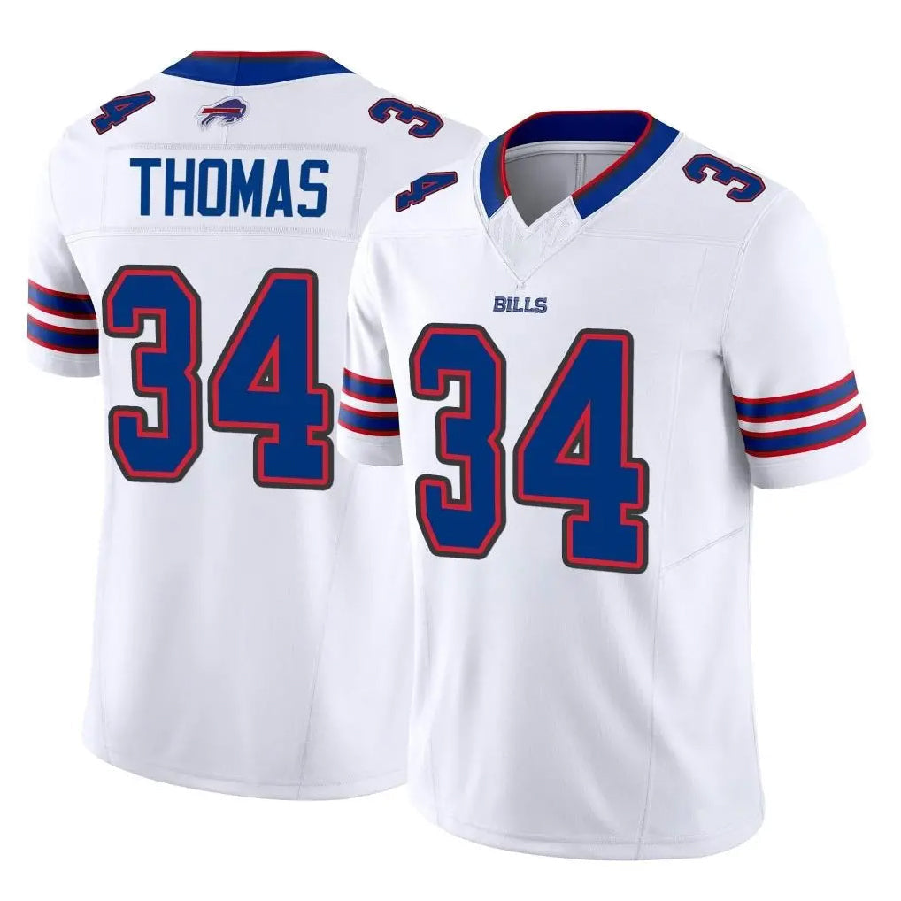 Punc B.Bills #34 Thurman Thomas Player White Vapor F.U.S.E. Limited Home Game Stitched Jerseys