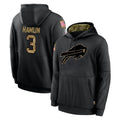 Punc B.Bills #3 Damar Hamlin Player Black Salute to Service Hoodies Stitched Jersey