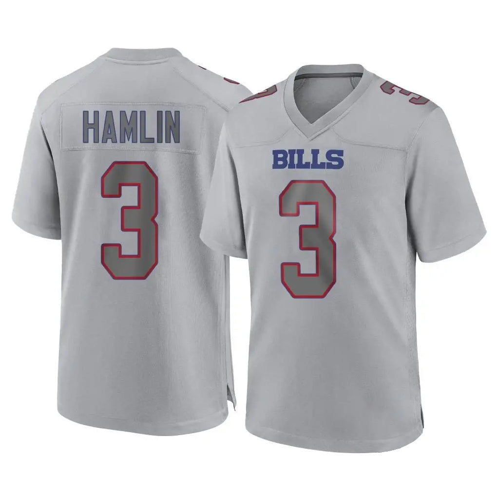 Punc B.Bills #3 Damar Hamlin Player Gray Home Game Stitched Jerseys
