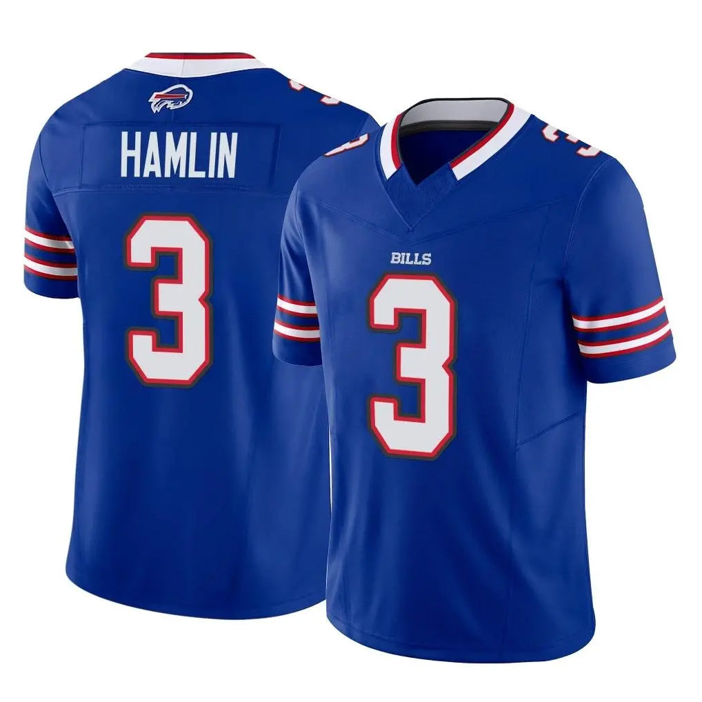 Punc B.Bills #3 Damar Hamlin Player Royal Vapor F.U.S.E. Limited Home Game Stitched Jerseys