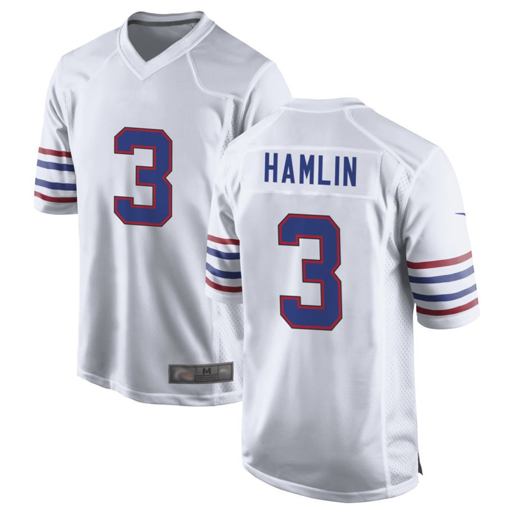 Punc B.Bills #3 Damar Hamlin Player White Alternate Game Stitched Jerseys