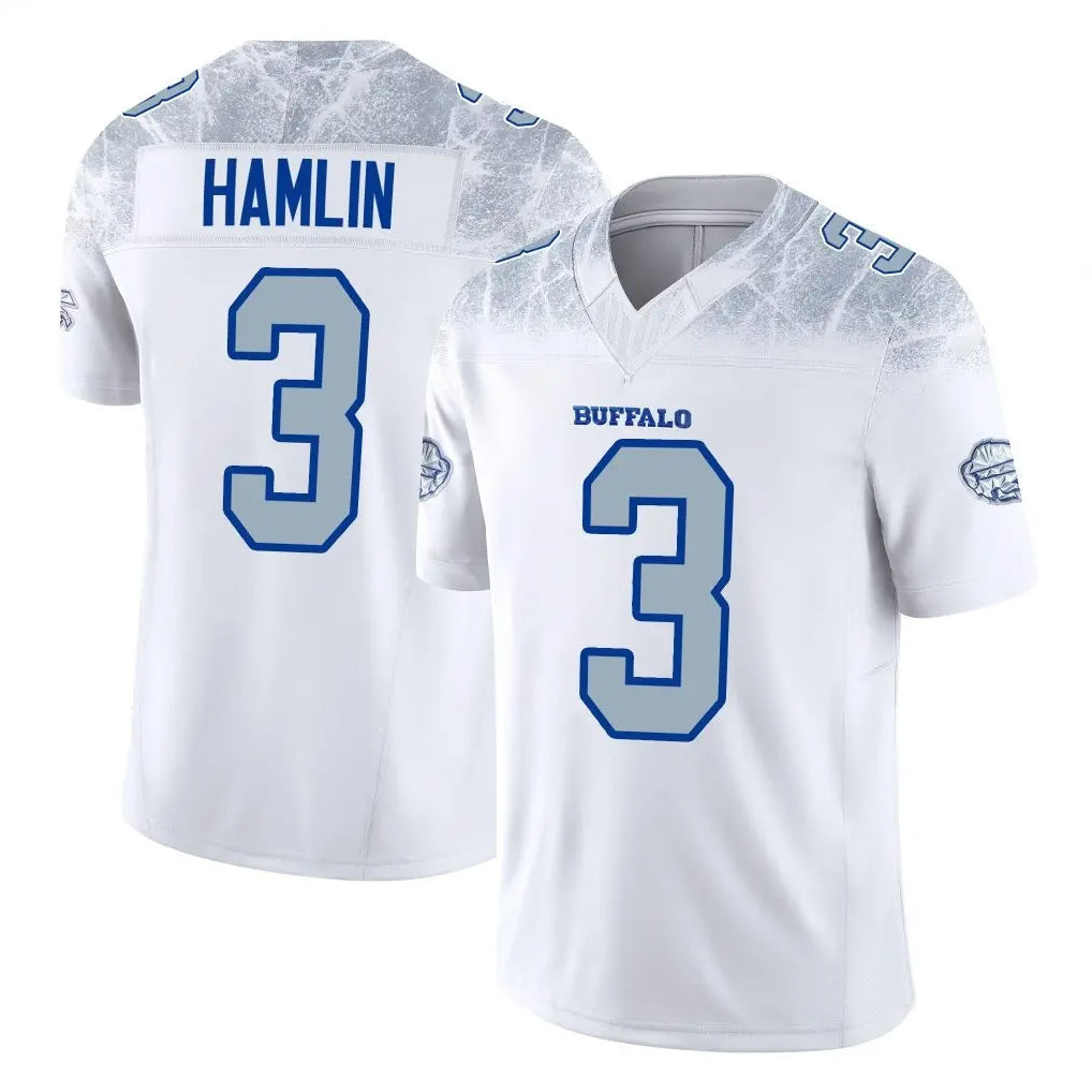 Punc B.Bills #3 Damar Hamlin Player White Rivalries Collection Limited Home Game Stitched Jerseys