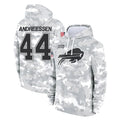 Punc B.Bills #44 Joe Andreessen Player Arctic Camo Salute to Service Hoodies Limited Stitched Jerseys