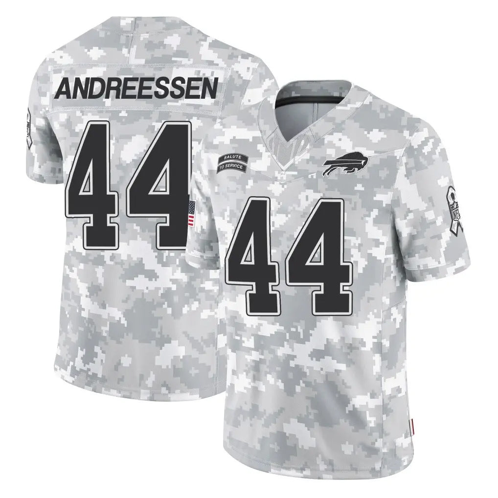 Punc B.Bills #44 Joe Andreessen Player Arctic Camo Salute to Service Limited Stitched Jerseys
