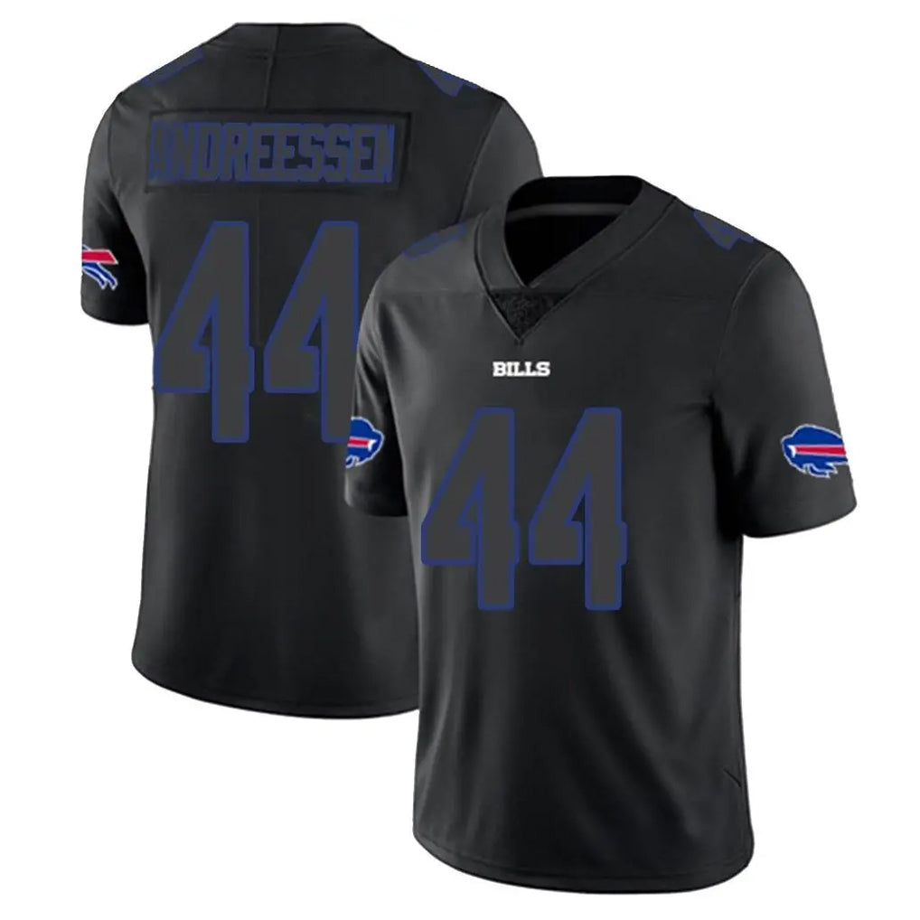 Punc B.Bills #44 Joe Andreessen Player Black Impact Limited Home Game Stitched Jerseys