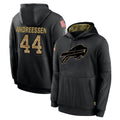 Punc B.Bills #44 Joe Andreessen Player Black Salute to Service Hoodies Hame Stitched Jerseys