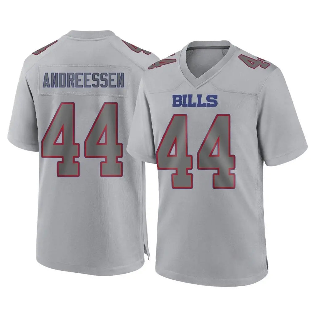 Punc B.Bills #44 Joe Andreessen Player Gray Fashion Home Game Stitched Jerseys