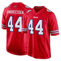 Punc B.Bills #44 Joe Andreessen Player Red Home Game Stitched Jerseys
