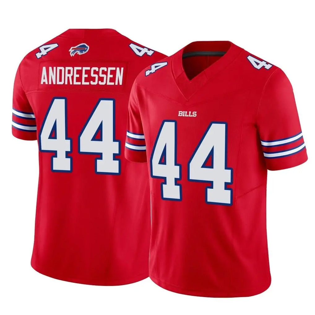 Punc B.Bills #44 Joe Andreessen Player Red Vapor F.U.S.E. Limited Home Game Stitched Jerseys