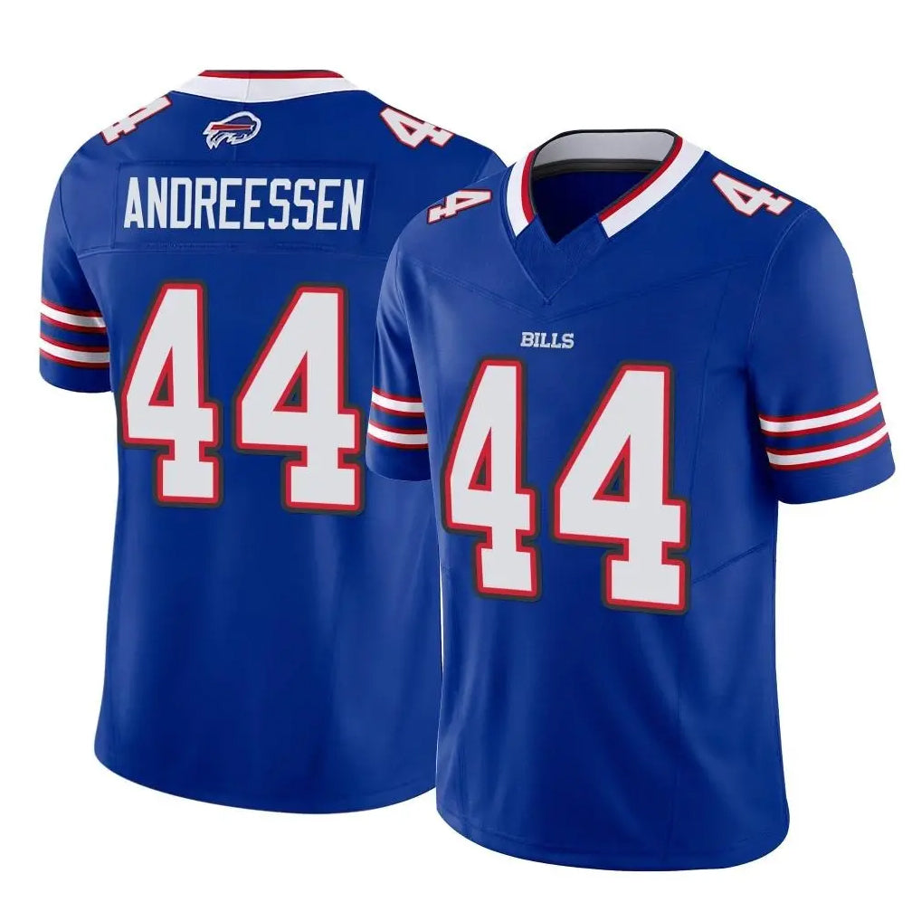 Punc B.Bills #44 Joe Andreessen Player Royal Vapor F.U.S.E. Limited Home Game Stitched Jerseys