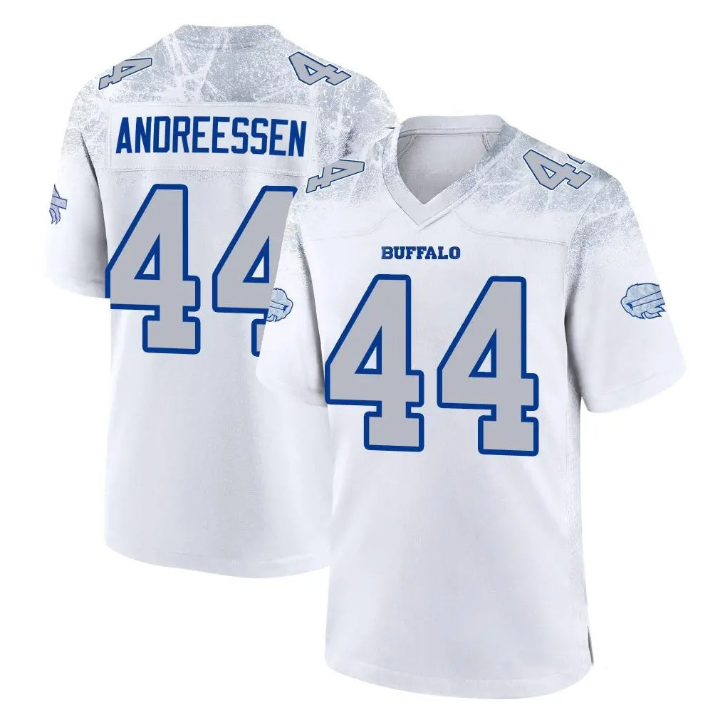 Punc B.Bills #44 Joe Andreessen Player White Rivalries Collection Stitched Jerseys