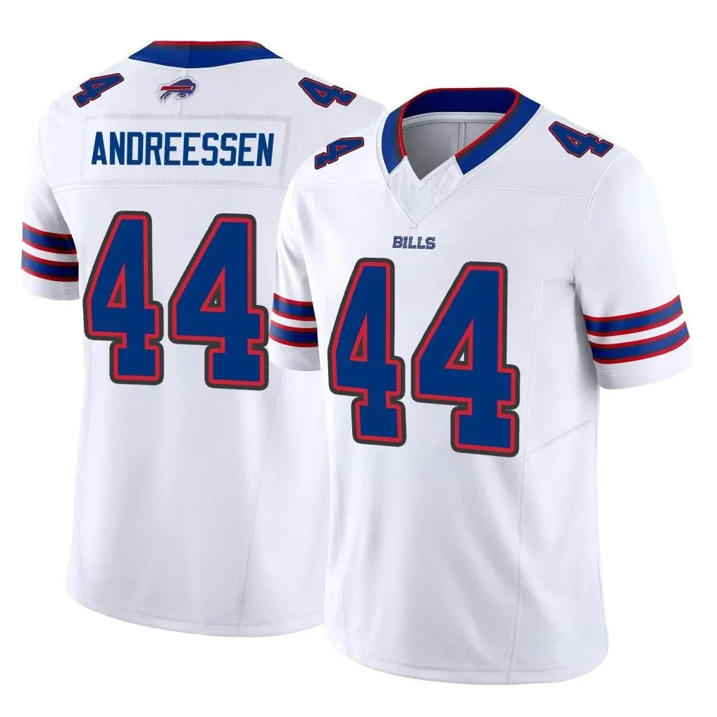 Punc B.Bills #44 Joe Andreessen Player White Vapor F.U.S.E. Limited Home Game Stitched Jerseys