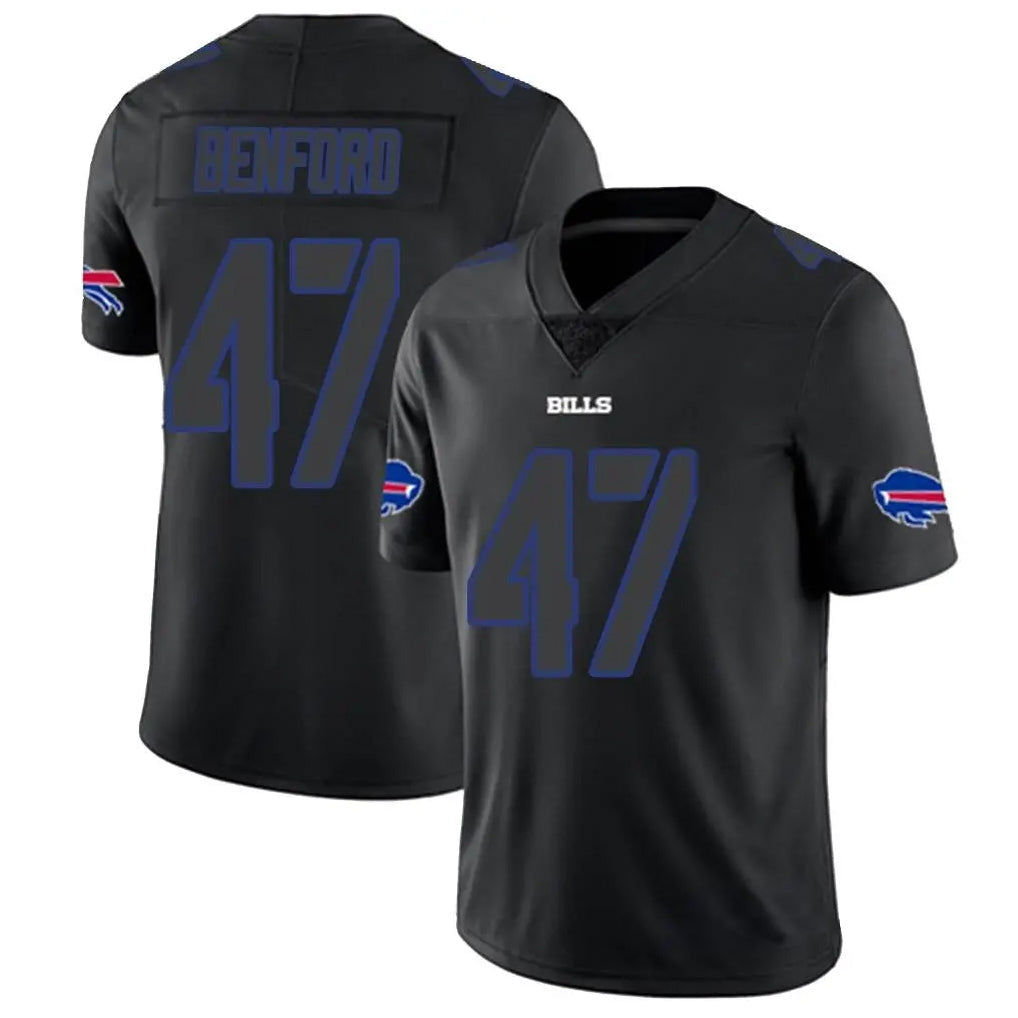 Punc B.Bills #47 Christian Benford Player Black Impact Limited Stitched Jerseys