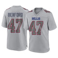 Punc B.Bills #47 Christian Benford Player Gray Fashion Home Game Stitched Jerseys
