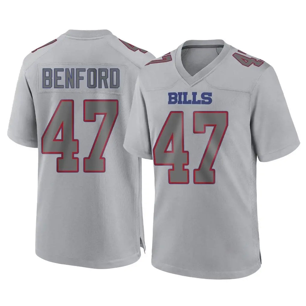 Punc B.Bills #47 Christian Benford Player Gray Fashion Home Game Stitched Jerseys