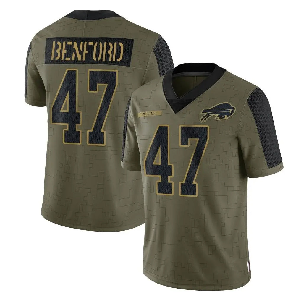Punc B.Bills #47 Christian Benford Player Olive Salute To Service Limited Stitched Jerseys