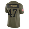 Punc B.Bills #47 Christian Benford Player Olive Salute to Service Vapor F.U.S.E. Limited Stitched Jerseys