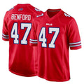 Punc B.Bills #47 Christian Benford Player Red Home Game Stitched Jerseys