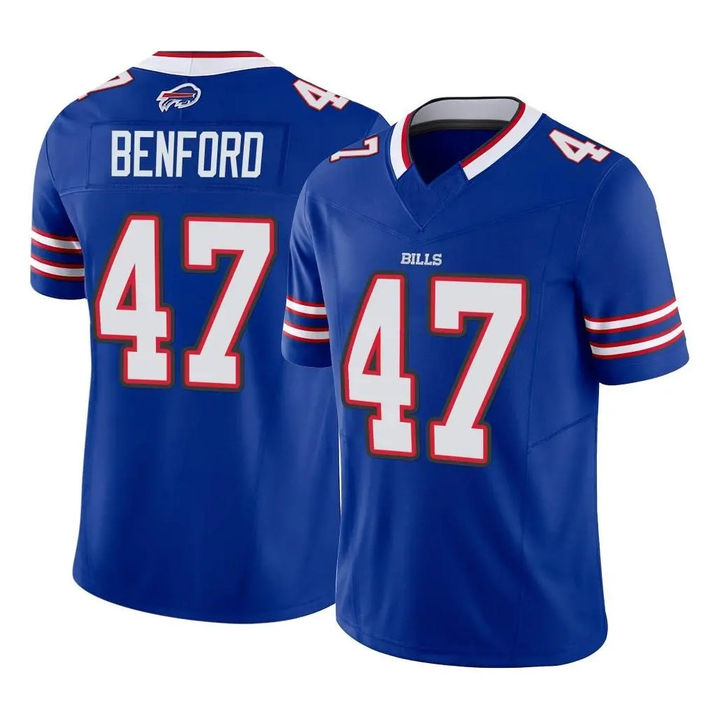 Punc B.Bills #47 Christian Benford Player Royal Vapor F.U.S.E. Limited Home Game Stitched Jerseys