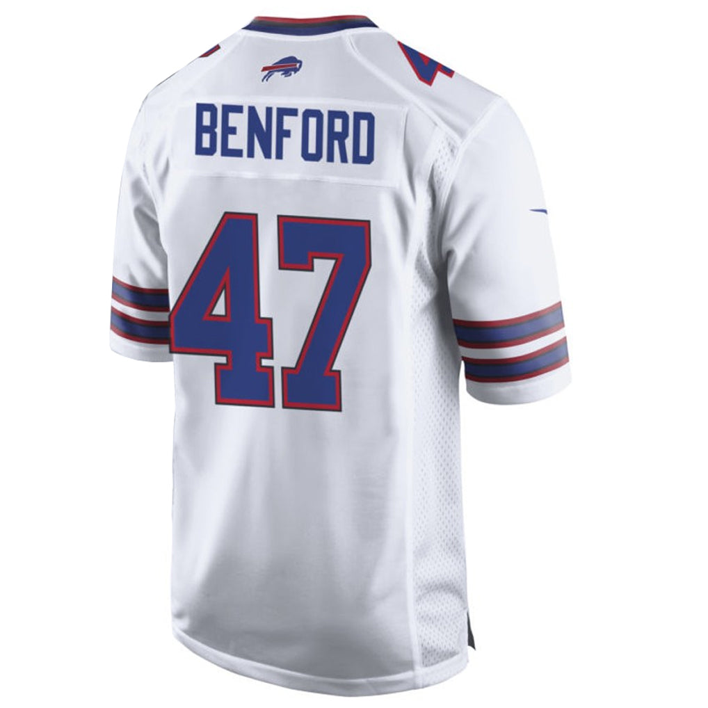 Punc B.Bills #47 Christian Benford Player White Home Game Stitched Jerseys