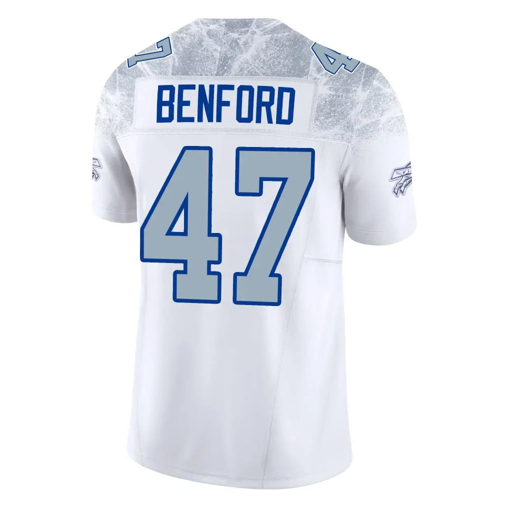 Punc B.Bills #47 Christian Benford Player White Rivalries Collection Limited Home Game Stitched Jerseys