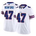 Punc B.Bills #47 Christian Benford Player White Vapor F.U.S.E. Limited Home Game Stitched Jerseys