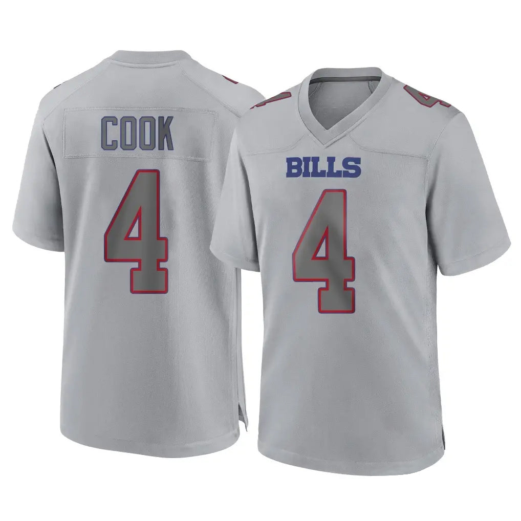 Punc B.Bills #4 James Cook III Player Gray Fashion Home Game Stitched Jerseys