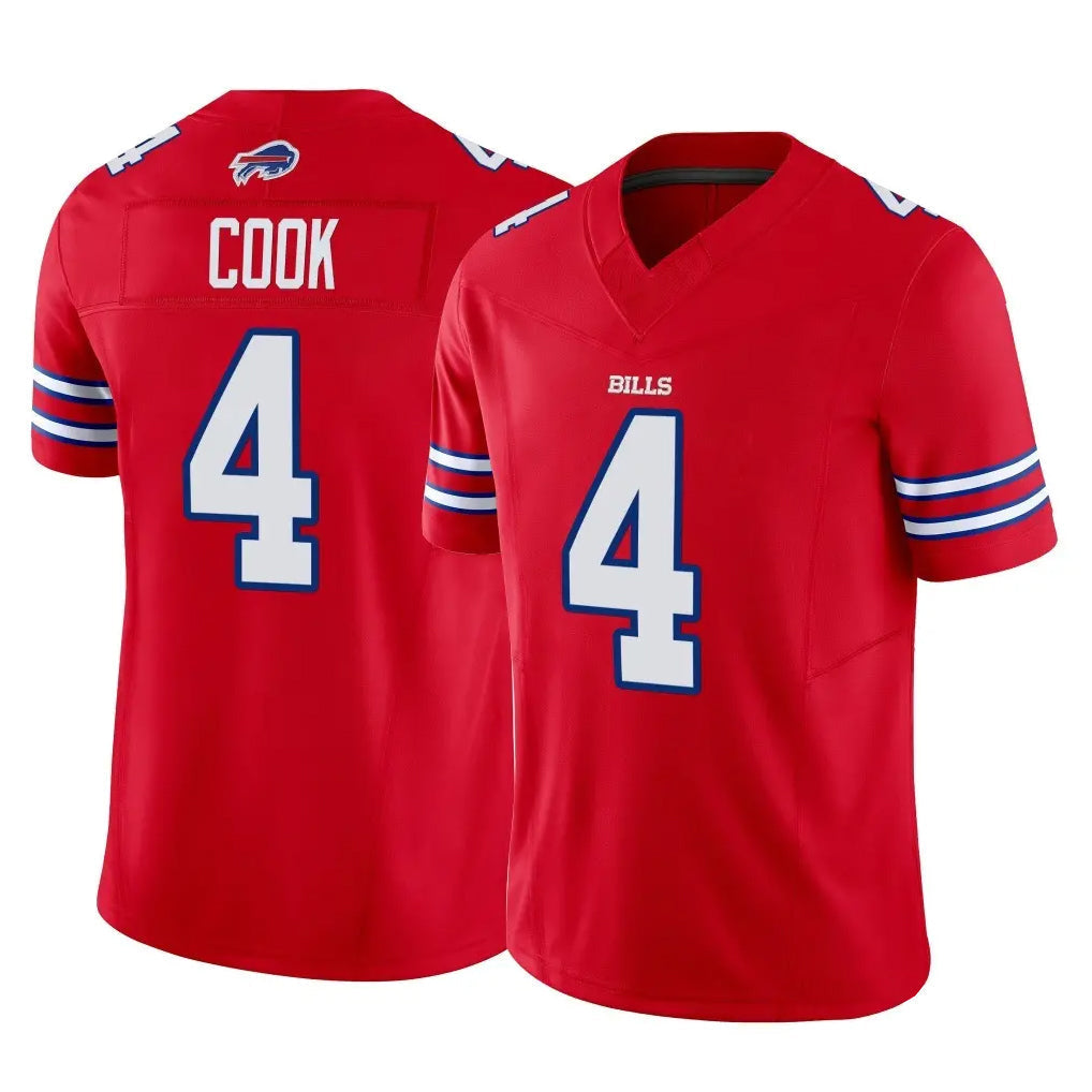 Punc B.Bills #4 James Cook III Player Red Vapor F.U.S.E. Jersey Limited Home Game Stitched Jerseys