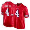 Punc B.Bills #4 James Cook III Player Red Home Game Stitched Jerseys