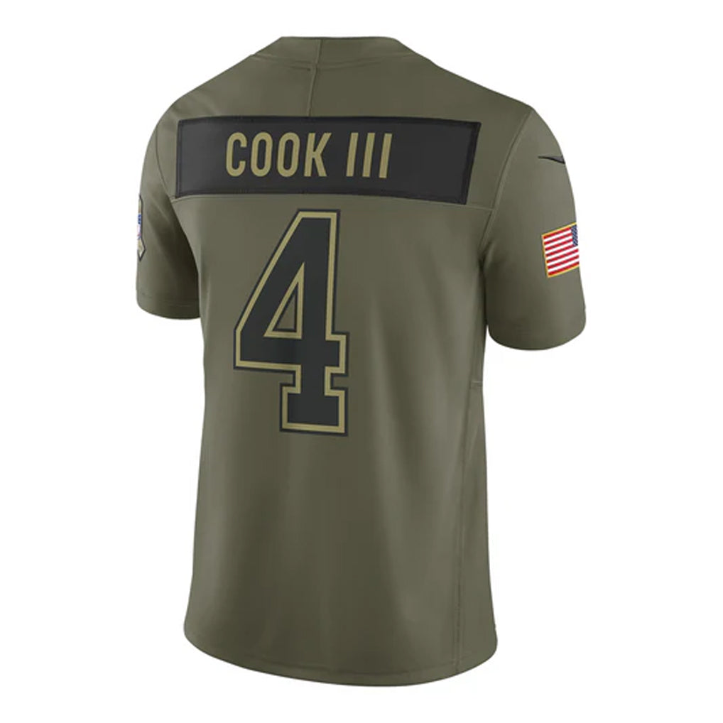 Punc B.Bills #4 James Cook III Player Salute to Service Vapor F.U.S.E. Limited Stitched Jerseys