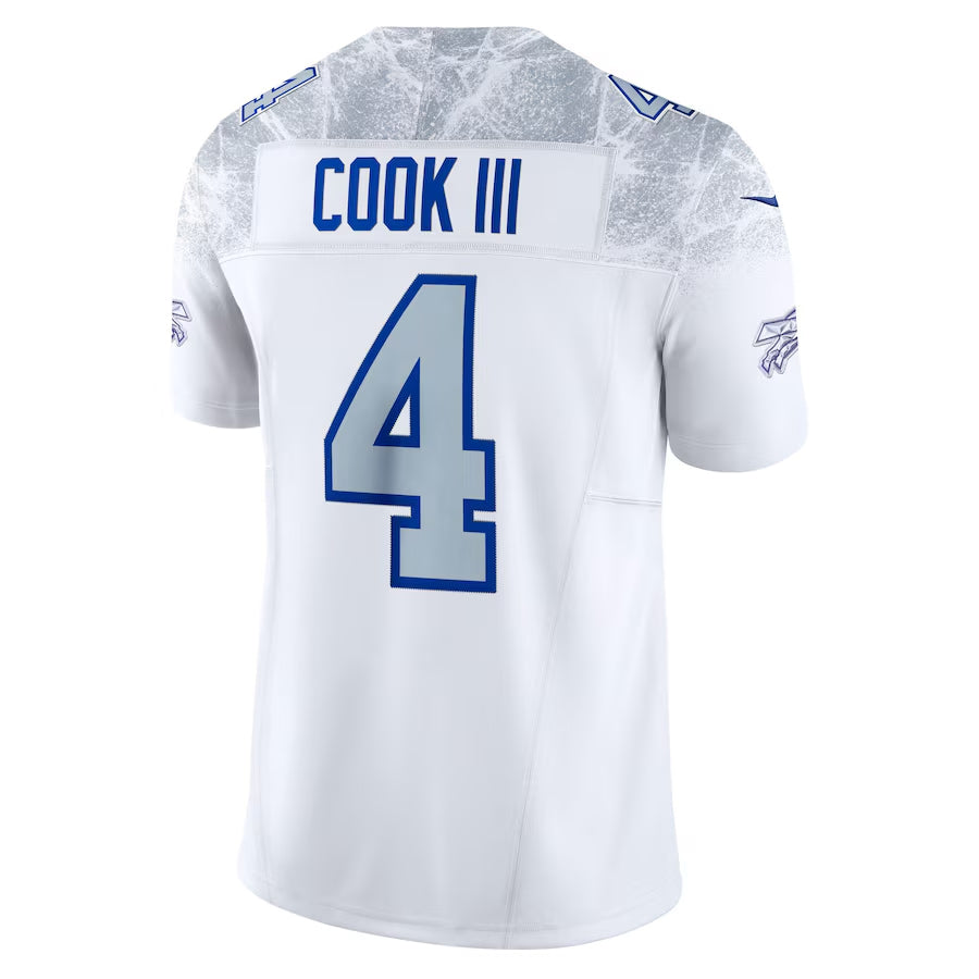 Punc B.Bills #4 James Cook III Player White Rivalries Collection Vapor Limited Stitched Jerseys