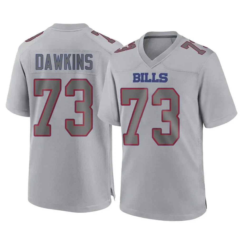 Punc B.Bills #73 Dion Dawkins Player Gray Fashion Home Game Stitched Jerseys
