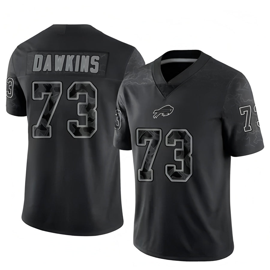 Punc B.Bills #73 Dion Dawkins Player Black RFLCTV Limited Stitched Jerseys