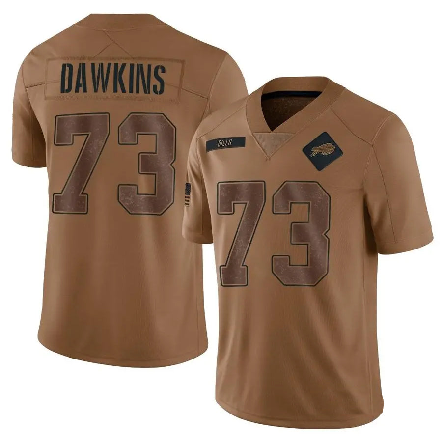 Punc B.Bills #73 Dion Dawkins Player Brown Salute To Service Limited  Stitched Jerseys
