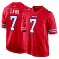 Punc B.Bills #7 Ray Davis Player Red Home Game Stitched Jerseys