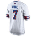Punc B.Bills #7 Ray Davis Player White Home Game Stitched Jerseys