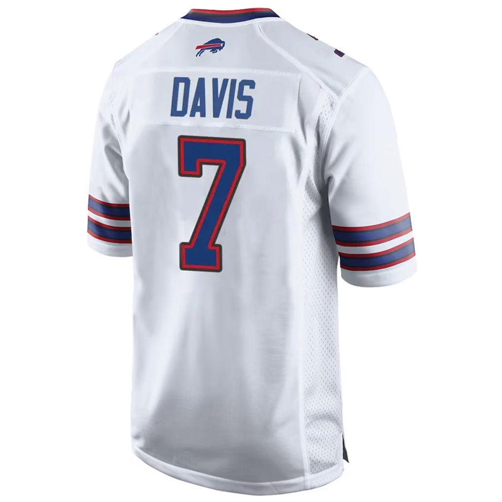 Punc B.Bills #7 Ray Davis Player White Home Game Stitched Jerseys