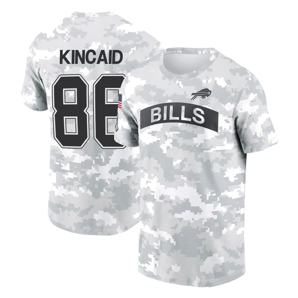 Punc B.Bills #86 Dalton Kincaid Player Arctic Camo Salute to Service T-Shirt Hoodies Stitched Jerseys