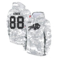 Punc B.Bills #88 Dawson Knox Player Arctic Camo Salute to Service Hoodies Stitched Jerseys