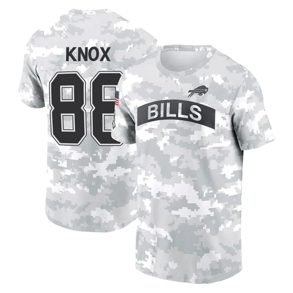 Punc B.Bills #88 Dawson Knox Player Arctic Camo Salute to Service T-Shirt Hoodies Stitched Jerseys