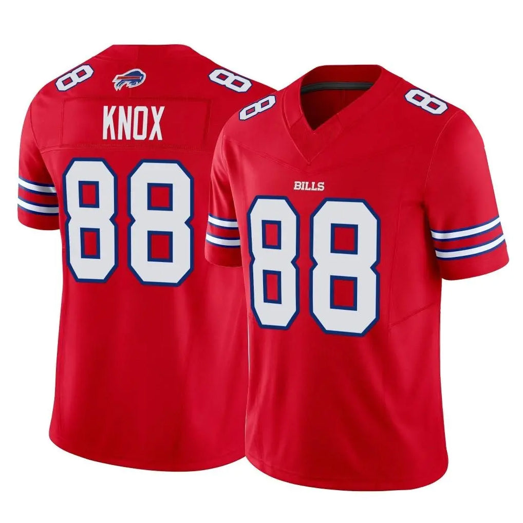 Punc B.Bills #88 Dawson Knox Player Red Vapor F.U.S.E. Limited Home Game Stitched Jerseys