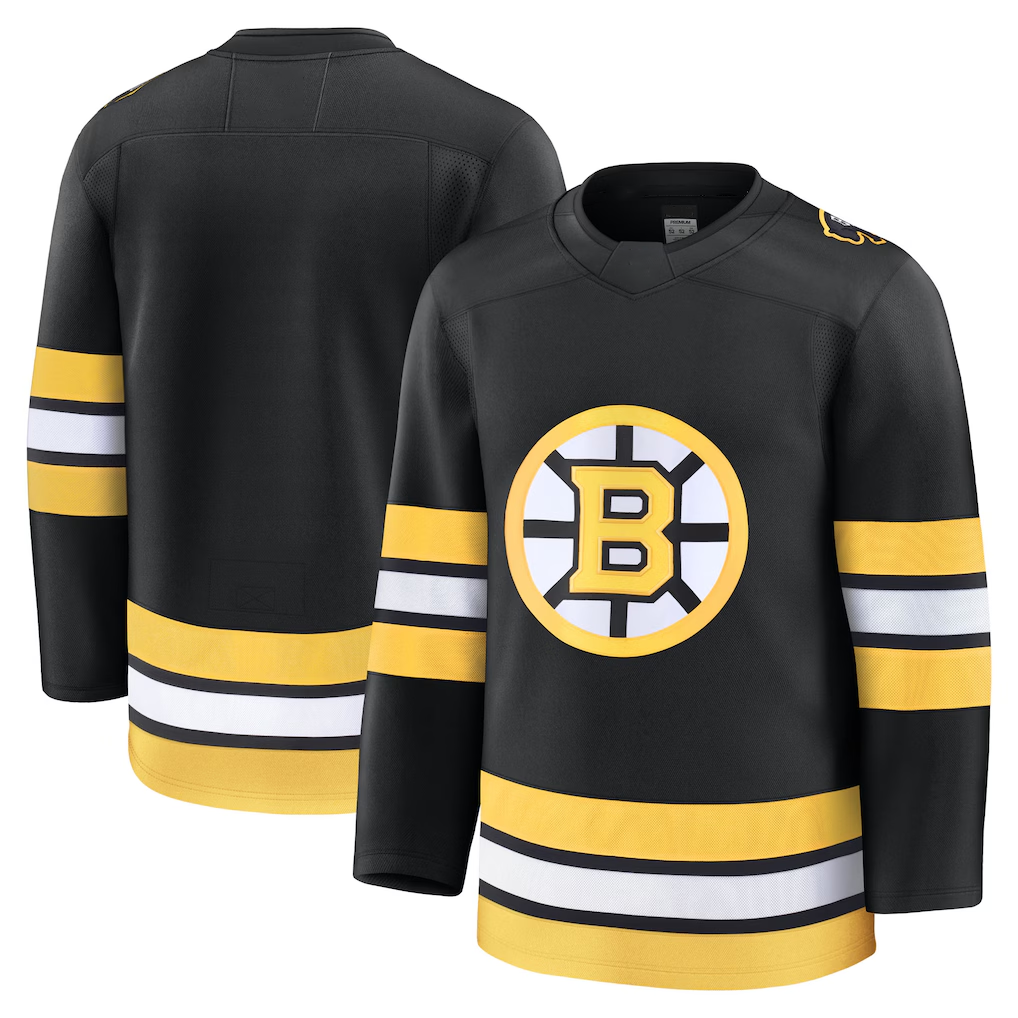 Punc B.Bruins Black Home Premium Stitched Jerseys