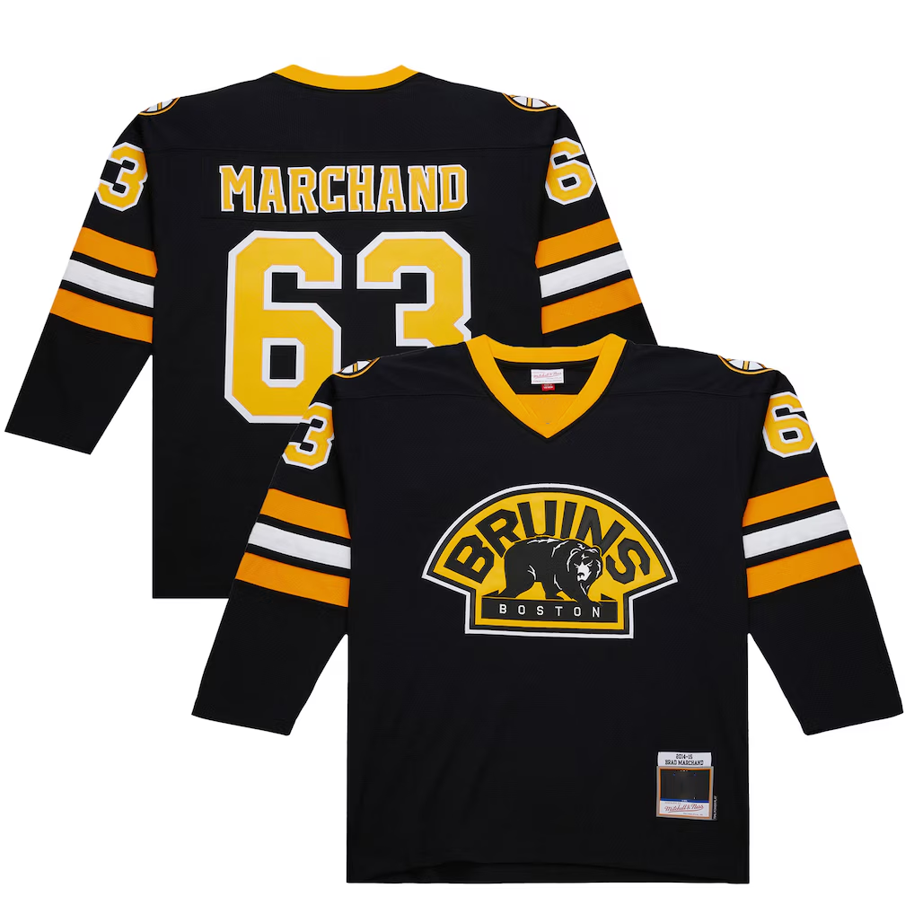 Punc B.Bruins #63 Brad Marchand Black 2014-15 Power Play Stitched Jerseys