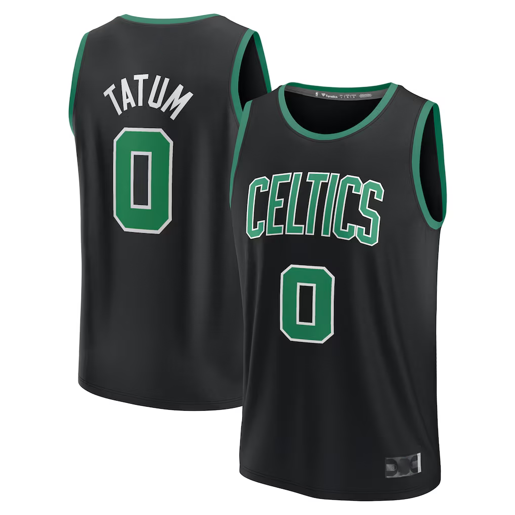 Punc B.Celtics #0 Jayson Tatum  Black Fast Break Replica Player Jerseys - Statement Edition